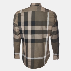 Pre Owned Burberry Brit Brown Checked Cotton Shirt M