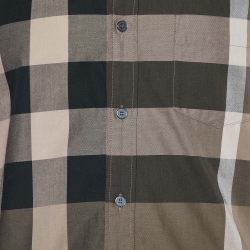Pre Owned Burberry Brit Brown Checked Cotton Shirt M