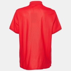 Burberry London Red Logo Cotton Pique Polo T-Shirt XL