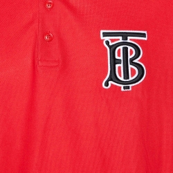 Burberry London Red Logo Cotton Pique Polo T-Shirt XL