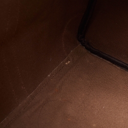 Pre Owned Burberry Brown/Beige Haymarket Coated Canvas and Leather Duffle Bag