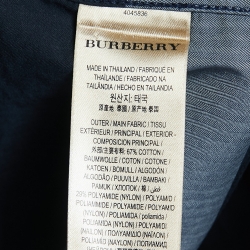 Burberry London Navy Blue Plaid Cotton Button Down Full Sleeve Shirt XL