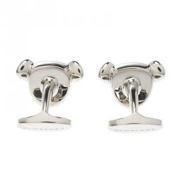 Burberry Teddy Bear Head Silver Tone Cufflinks