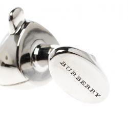 Burberry Teddy Bear Head Silver Tone Cufflinks