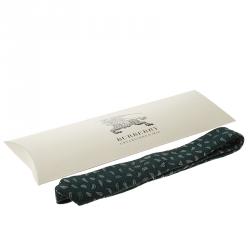 Pre Owned Burberry London Green Embroidered Leaf Motif Stanfield Skinny Tie