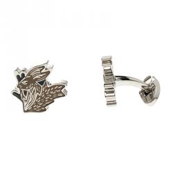 Burberry Hare Enamel Silver Tone Cufflinks 