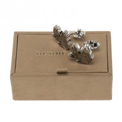 Burberry Hare Enamel Silver Tone Cufflinks 