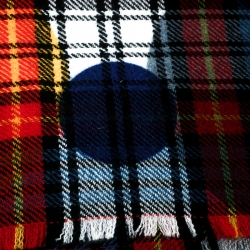 Burberry Multicolor Wool Tartan Plaid Polka Dotted Fringed Edge Muffler