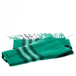 Burberry Emerald Green Classic Novacheck Cashmere Muffler