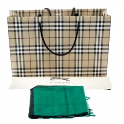 Burberry Emerald Green Classic Novacheck Cashmere Muffler