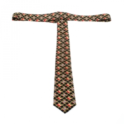 Pre Owned Burberry London Black Archive Scarf Print Silk Slim Tie