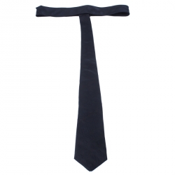 Pre Owned Burberry London Navy Blue Tonal House Check Silk Stanfield Slim Tie