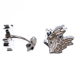 Burberry Hare Enamel Silver Tone Cufflinks 