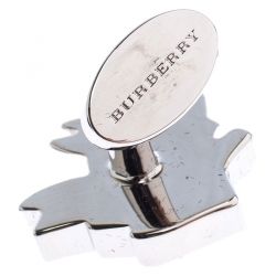 Burberry Hare Enamel Silver Tone Cufflinks 