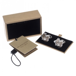 Burberry Hare Enamel Silver Tone Cufflinks 