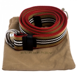 Pre Owned Burberry Multicolor Icon Stripe Canvas D-Ring Buckle Belt