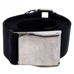 مملوكة مسبقًا Burberry Black Canvas Zach Webbing Belt 105CM