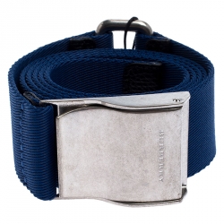 Pre Owned Burberry Blue Canvas Zach Webbing Belt 100CM