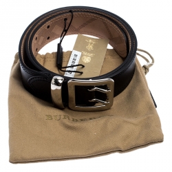 Pre Owned حزام بربري مورغان جلد أسود 90 سم