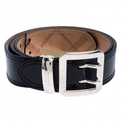 Pre Owned حزام بربري مورغان جلد أسود 90 سم