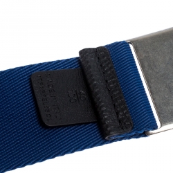 Pre Owned Burberry Blue Canvas Zach Buckle Belt 125 CM