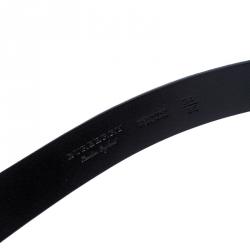Pre Owned Burberry Blue Leather Alex Buckle Belt 85CM