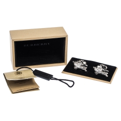 Burberry Equestrian Knight Silver Tone Cufflinks