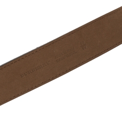 Pre Owned Burberry Black Leather Gray35 Buckle Belt 90CM