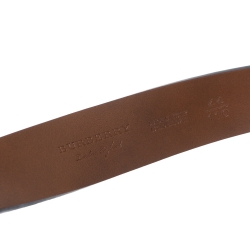 Pre Owned Burberry Black Leather Alex Buckle Belt 100CM