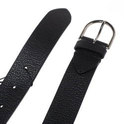 Pre Owned Burberry Black Leather Alex Buckle Belt 100CM