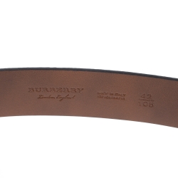 مملوكة مسبقًا Burberry Black Leather Joe Buckle Belt 105CM