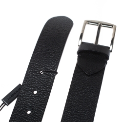 مملوكة مسبقًا Burberry Black Leather Joe Buckle Belt 105CM