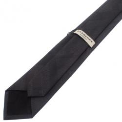 Pre Owned Burberry Black Silk Tie