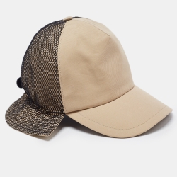 Pre Owned Burberry Beige Cotton & Mesh Trucker Bucket Hat M