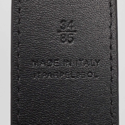 مملوكة مسبقًا Burberry Blue/Black London Check Coated Canvas and Leather Ble Plague Reversible Belt 85 CM