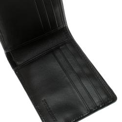 Burberry Black Beat Check Coated Canvas Bifold Wallet