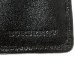 Burberry Black Beat Check Coated Canvas Bifold Wallet