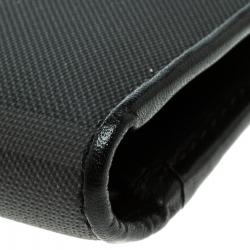 Burberry Black Beat Check Coated Canvas Bifold Wallet