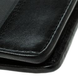 Burberry Black Beat Check Coated Canvas Bifold Wallet