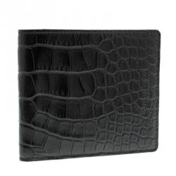 Burberry Black Alligator Bifold Wallet