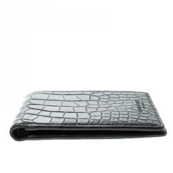 Burberry Black Alligator Bifold Wallet
