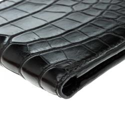 Burberry Black Alligator Bifold Wallet