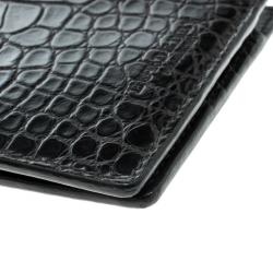 Burberry Black Alligator Bifold Wallet