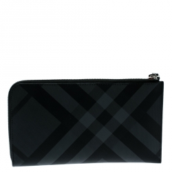 Burberry Black Check PVC Nolan Travel Wallet