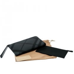 Burberry Black Check PVC Nolan Travel Wallet