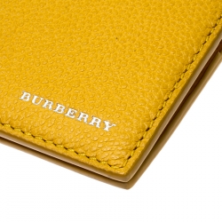 Burberry Yellow Leather Bifold Wallet