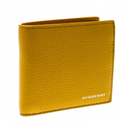 Burberry Yellow Leather Bifold Wallet