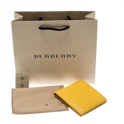 Burberry Yellow Leather Bifold Wallet