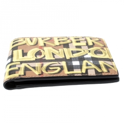 Burberry Multicolor Graffiti Print Vintage Check Coated Canvas Bifold Wallet