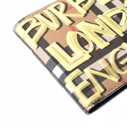 Burberry Multicolor Graffiti Print Check Leather Bifold Wallet